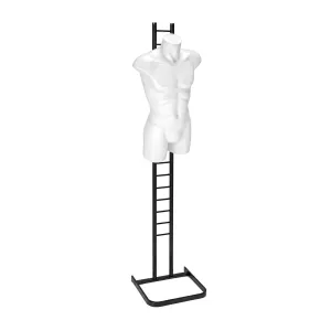 Bust barbat alb cu suport negru cromat tip scarita