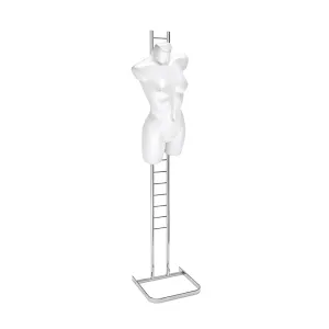 Bust dama alb cu suport metalic cromat tip scarita