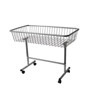 Cos de expunere metalic cu roti, crom 110/60 cm