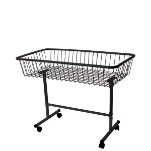 Cos de expunere metalic cu roti, negru 110/60 cm