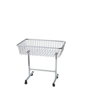 Cos de expunere metalic cu roti, crom 80/50 cm