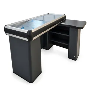 Masa pentru casa de marcat 130 cm, Gri antracit, Rama din aluminium
