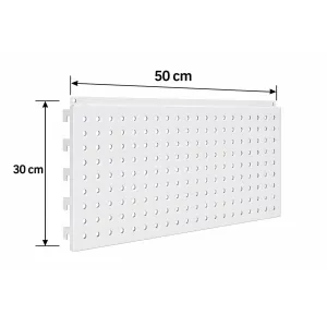 Panou spate metal perforat 50x30 cm, Alb