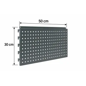 Panou spate metal perforat 50x30 cm, Gri antracit