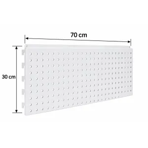 Panou spate metal perforat 70x30 cm, Alb