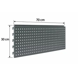 Panou spate metal perforat 70x30 cm, Gri antracit