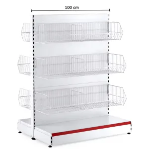 Raft metalic de mijloc cu 6 coșuri – 100 cm