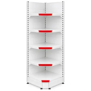 Raft metalic de perete colț 90° Alb – 225 cm