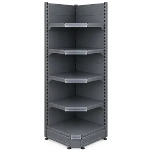Raft metalic de perete colț 90° Antracit – 225 cm