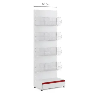 Raft metalic de perete cu 4 cosuri – 50 cm