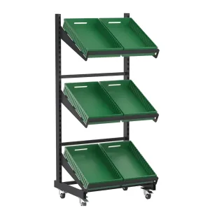 Raft pentru legume si fructe cu roti H:180 L:90 cm W:60 cm