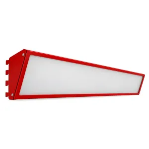 Reclamă înclinată cu plexiglass pentru rafturi metalice, Roșu – 100 cm