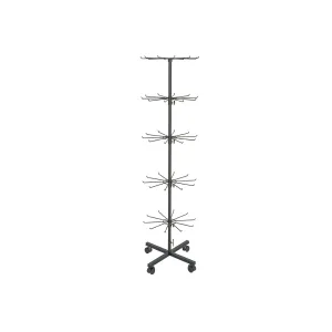Stand accesorii metalic negru, 5 nivele de expunere
