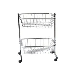 Stand promotional cu cosuri cromate, 2 niveluri – 85×50 cm