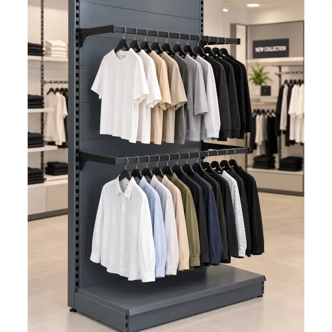 Bară pentru umerașe pentru rafturi metalice, Gri antracit – 100 cm picture - 2