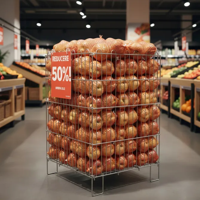 Cos promoțional metalic pliabil 54×38 cm pentru magazine si supermarketuri picture - 2