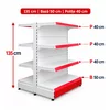 Raft gondola pentru magazin Alb 135 cm – Baza 50 cm – Polite 40 cm picture - 1