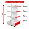 Raft gondola pentru magazin Alb 165 cm – Baza 30 cm – Polite 30 cm picture - 1