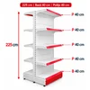 Raft gondola pentru magazin Alb 225 cm – Baza 40 cm – Polite 40 cm picture - 1