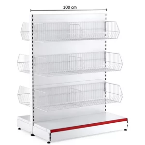Raft metalic de mijloc cu 6 coșuri – 100 cm
