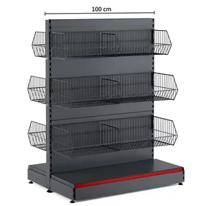 Raft metalic de mijloc cu 6 coșuri – 100 cm, Antracit