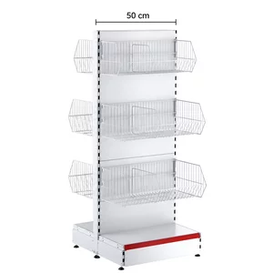 Raft metalic de mijloc cu 6 coșuri – 50 cm