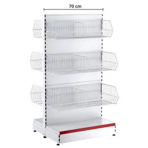 Raft metalic de mijloc cu 6 coșuri – 70 cm