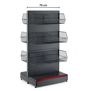 Raft metalic de mijloc cu 6 coșuri – 70 cm, Antracit