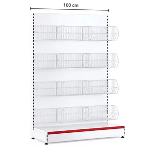Raft metalic de perete cu 4 coșuri – 100 cm