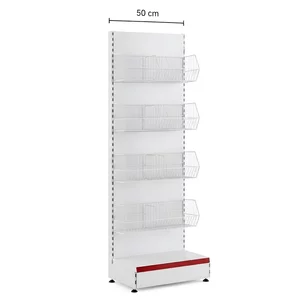 Raft metalic de perete cu 4 cosuri – 50 cm