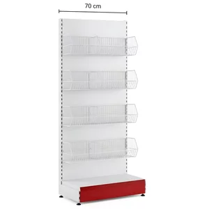 Raft metalic de perete cu 4 coșuri – 70 cm