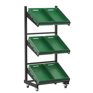 Raft pentru legume si fructe cu roti H:180 L:90 cm W:60 cm