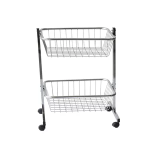 Stand promotional cu cosuri cromate, 2 niveluri – 85×50 cm
