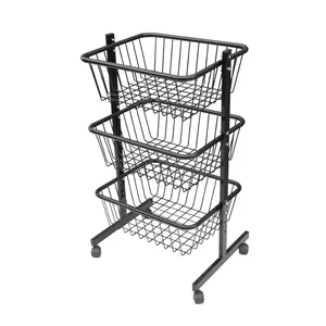 Stand promotional cu cosuri vopsite, 3 niveluri – 60×50 cm