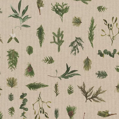 Canvas Linen Look Fabric - Under the Mistletoe