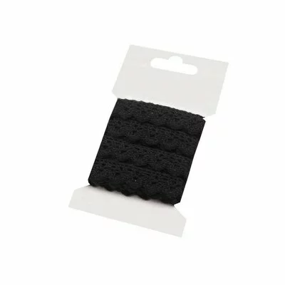 Cotton lace 15mm - 3m card Black
