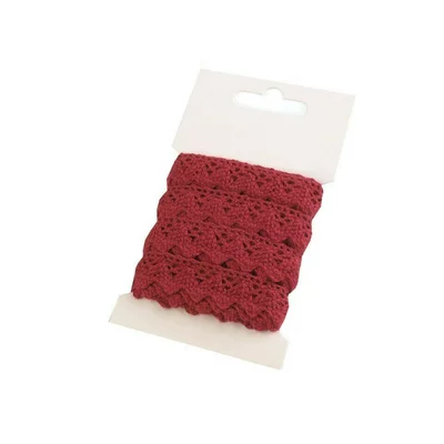 Cotton lace 15mm - 3m card Bordo