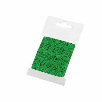 Cotton lace 15mm - 3m card Green