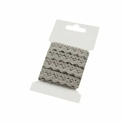 Cotton lace 15mm - 3m card Grey