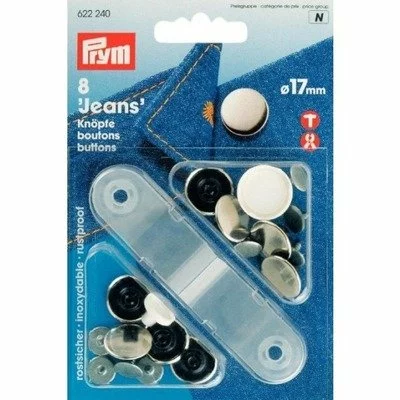 Set of 8 Jeans Buttons - 17mm