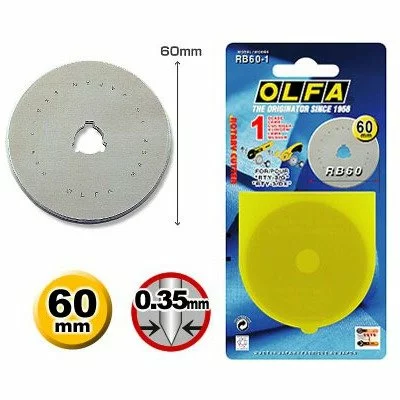 Spare blades 60 mm Olfa cutter RB-60-1