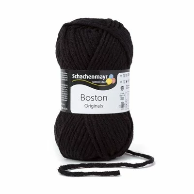 Wool blend yarn Boston-Black 00099
