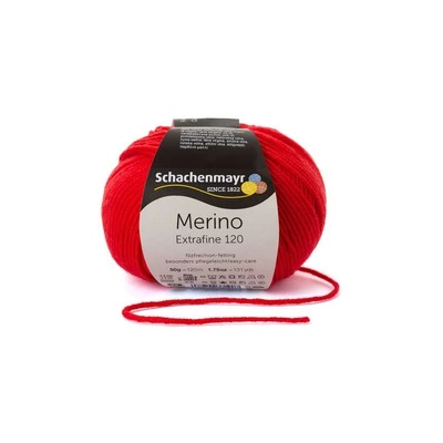 Wool Yarn - Merino Extrafine 120 Scarlet 00130