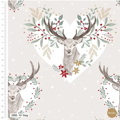 Bumbac designer print - Forest Stag