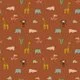 Bumbac imprimat - Happy Animals Terra - cupon 1m