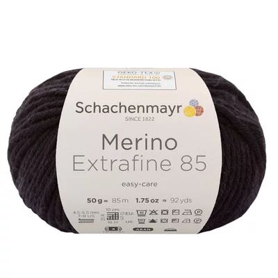 Fir lana - Merino Extrafine 85 Black 00299