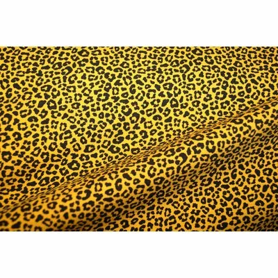 Jerse Bumbac imprimat - Leopard Small Yellow - cupon 90cm