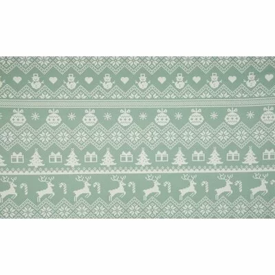Jerse french terry brushed - Xmas Knit Mint - cupon 70cm