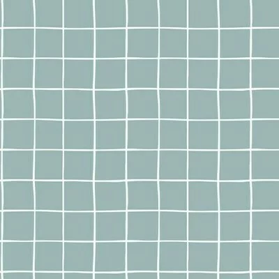 Jerse Organic French terry Brushed - Grid Light Turquoise - cupon 95cm