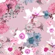 Material 100% In Imprimat - Floral Pink